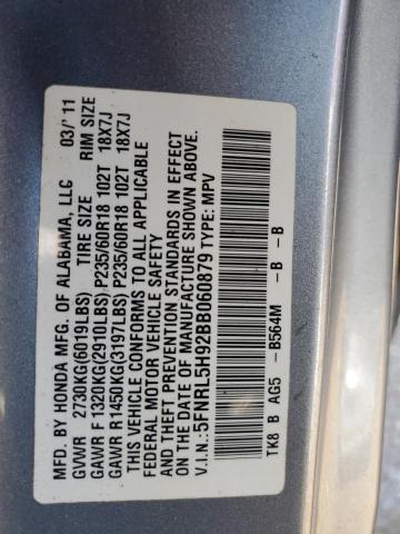 Photo 12 VIN: 5FNRL5H92BB060879 - HONDA ODYSSEY TO 