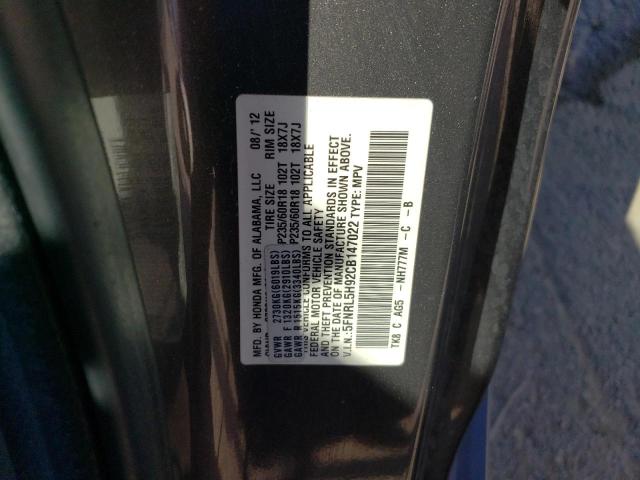 Photo 12 VIN: 5FNRL5H92CB147022 - HONDA ODYSSEY TO 