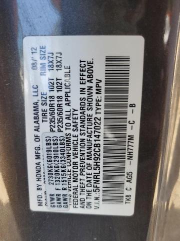 Photo 13 VIN: 5FNRL5H92CB147022 - HONDA ODYSSEY TO 