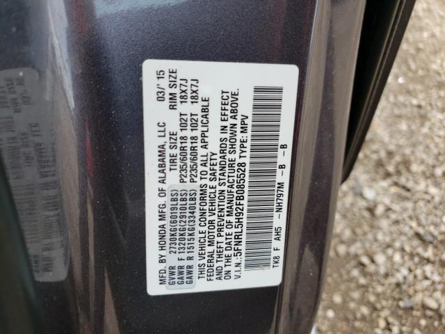 Photo 9 VIN: 5FNRL5H92FB085528 - HONDA ODYSSEY TO 