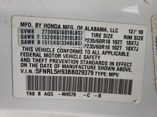 Photo 9 VIN: 5FNRL5H93BB029379 - HONDA ODYSSEY TO 