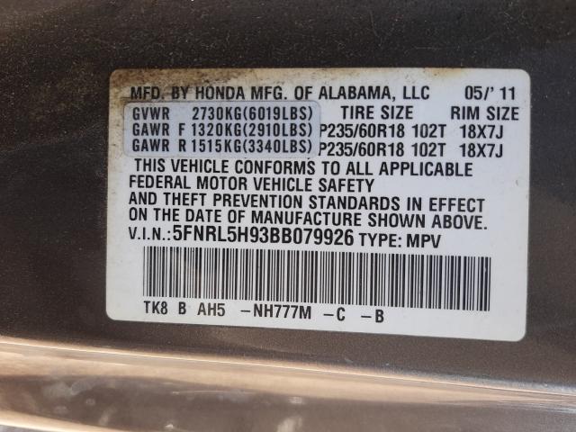 Photo 9 VIN: 5FNRL5H93BB079926 - HONDA ODYSSEY TO 