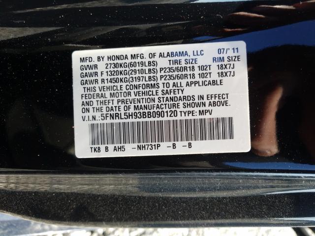 Photo 9 VIN: 5FNRL5H93BB090120 - HONDA ODYSSEY TO 