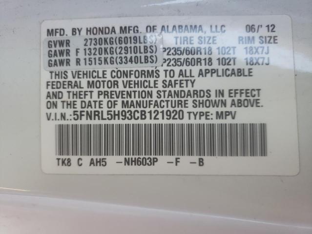 Photo 9 VIN: 5FNRL5H93CB121920 - HONDA ODYSSEY TO 