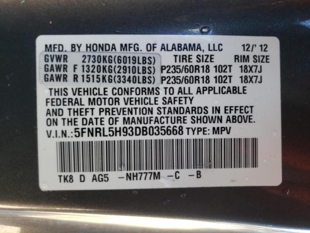 Photo 9 VIN: 5FNRL5H93DB035668 - HONDA ODYSSEY TO 