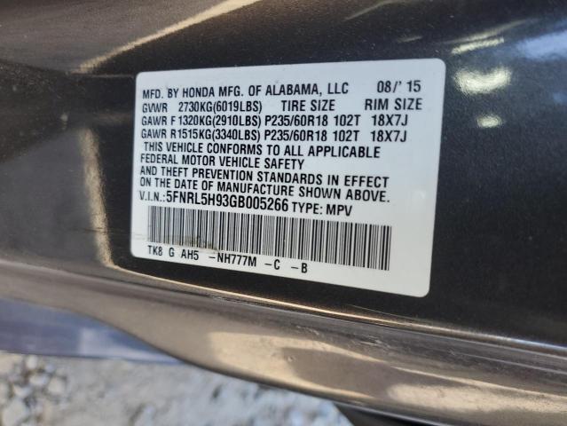 Photo 12 VIN: 5FNRL5H93GB005266 - HONDA ODYSSEY 