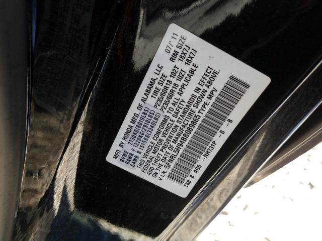 Photo 9 VIN: 5FNRL5H94BB089865 - HONDA ODYSSEY TO 