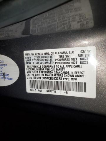 Photo 13 VIN: 5FNRL5H94CB083288 - HONDA ODYSSEY TO 