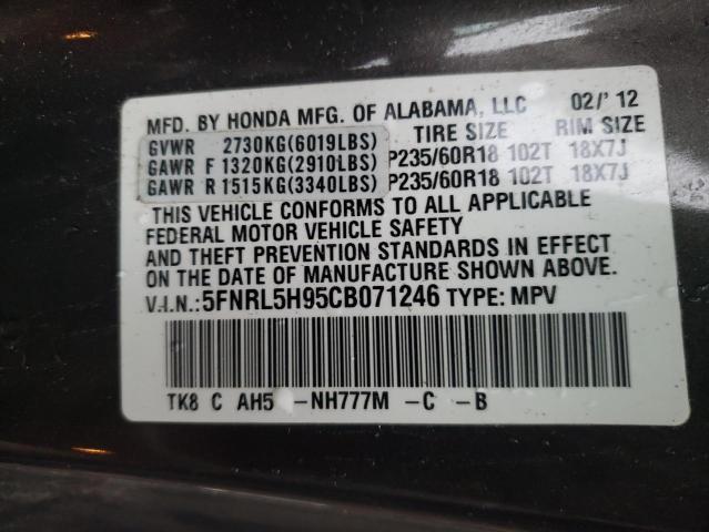 Photo 9 VIN: 5FNRL5H95CB071246 - HONDA ODYSSEY TO 