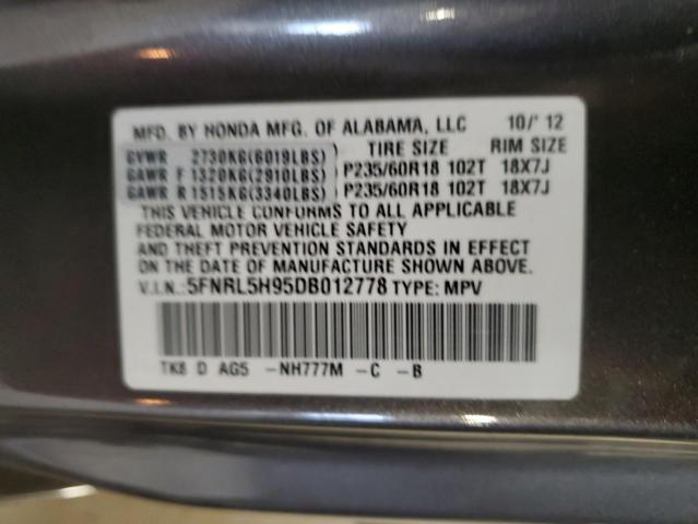 Photo 12 VIN: 5FNRL5H95DB012778 - HONDA ODYSSEY TO 