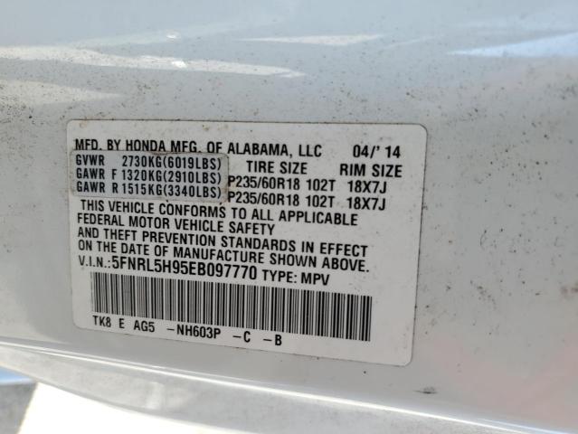 Photo 12 VIN: 5FNRL5H95EB097770 - HONDA ODYSSEY TO 