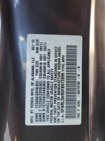 Photo 12 VIN: 5FNRL5H95FB072899 - HONDA ODYSSEY 