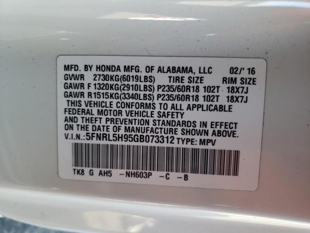 Photo 13 VIN: 5FNRL5H95GB073312 - HONDA ODYSSEY TO 