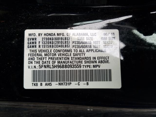 Photo 9 VIN: 5FNRL5H96BB093559 - HONDA ODYSSEY TO 