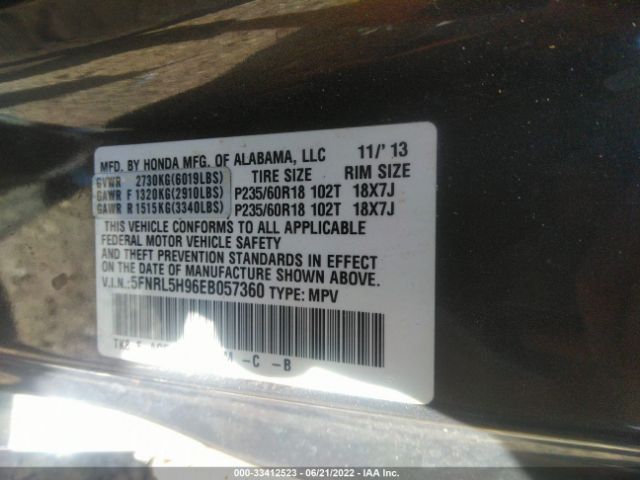 Photo 8 VIN: 5FNRL5H96EB057360 - HONDA ODYSSEY 