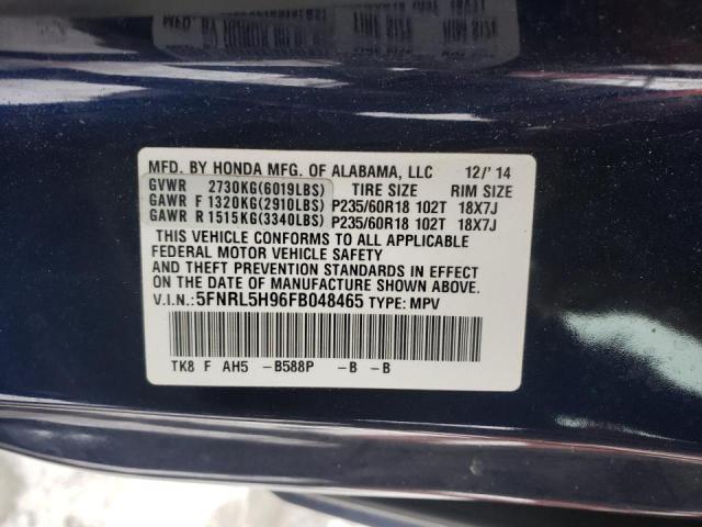 Photo 9 VIN: 5FNRL5H96FB048465 - HONDA ODYSSEY TO 