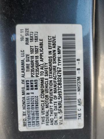 Photo 12 VIN: 5FNRL5H97CB024767 - HONDA ODYSSEY 