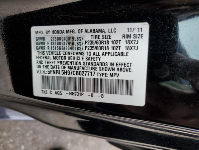 Photo 12 VIN: 5FNRL5H97CB027717 - HONDA ODYSSEY 