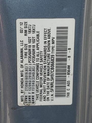 Photo 12 VIN: 5FNRL5H97CB066839 - HONDA ODYSSEY TO 