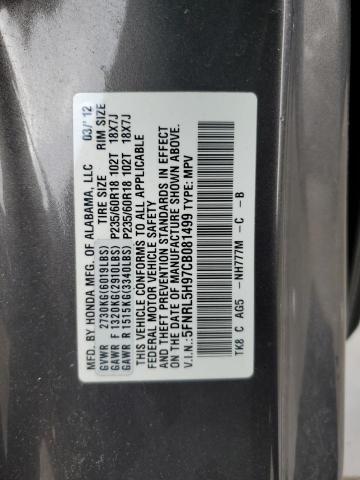 Photo 11 VIN: 5FNRL5H97CB081499 - HONDA ODYSSEY TO 