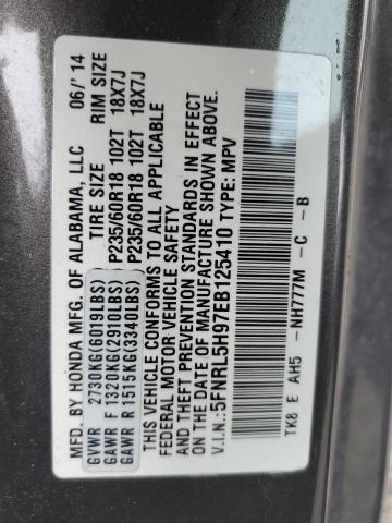 Photo 13 VIN: 5FNRL5H97EB125410 - HONDA ODYSSEY TO 