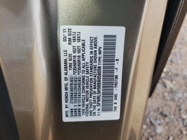 Photo 9 VIN: 5FNRL5H98BB058098 - HONDA ODYSSEY TO 