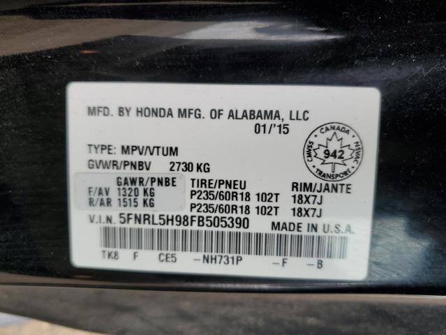 Photo 13 VIN: 5FNRL5H98FB505390 - HONDA ODYSSEY TO 