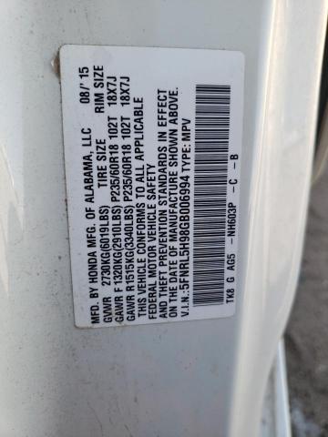 Photo 12 VIN: 5FNRL5H98GB006994 - HONDA ODYSSEY 