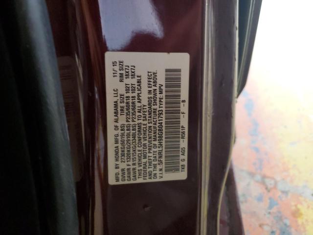 Photo 12 VIN: 5FNRL5H98GB041793 - HONDA ODYSSEY TO 