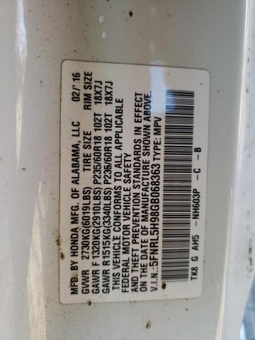 Photo 12 VIN: 5FNRL5H98GB068363 - HONDA ODYSSEY 