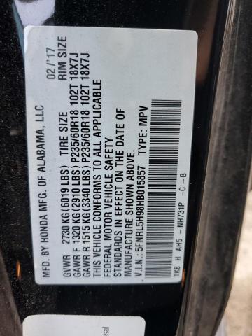 Photo 12 VIN: 5FNRL5H98HB015857 - HONDA ODYSSEY TO 