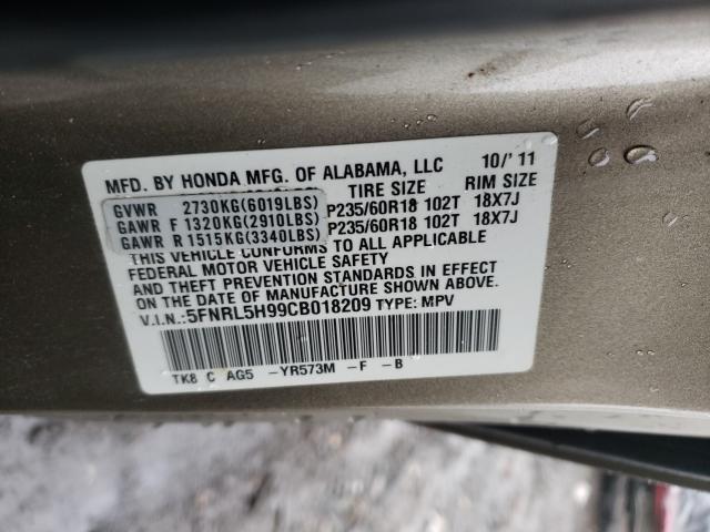 Photo 9 VIN: 5FNRL5H99CB018209 - HONDA ODYSSEY TO 