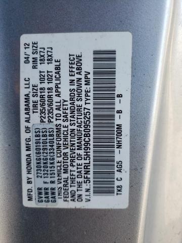 Photo 9 VIN: 5FNRL5H99CB095257 - HONDA ODYSSEY TO 