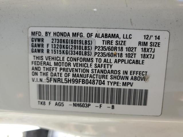 Photo 12 VIN: 5FNRL5H99FB048704 - HONDA ODYSSEY TO 