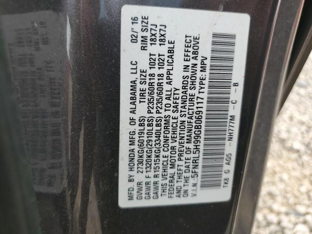 Photo 12 VIN: 5FNRL5H99GB069117 - HONDA ODYSSEY 