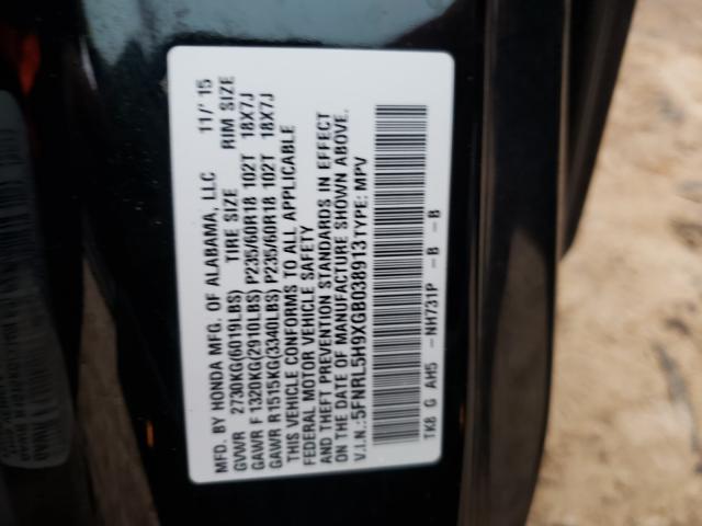 Photo 9 VIN: 5FNRL5H9XGB038913 - HONDA ODYSSEY TO 