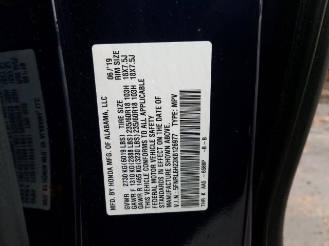 Photo 9 VIN: 5FNRL6H23KB126977 - HONDA ODYSSEY LX 