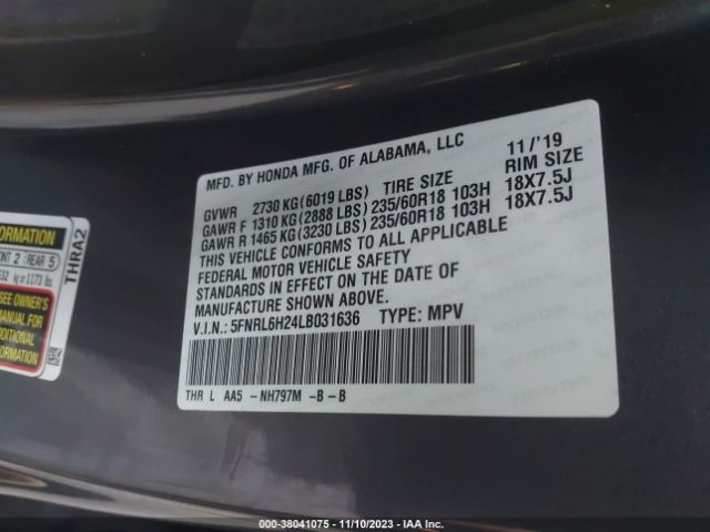 Photo 8 VIN: 5FNRL6H24LB031636 - HONDA ODYSSEY 