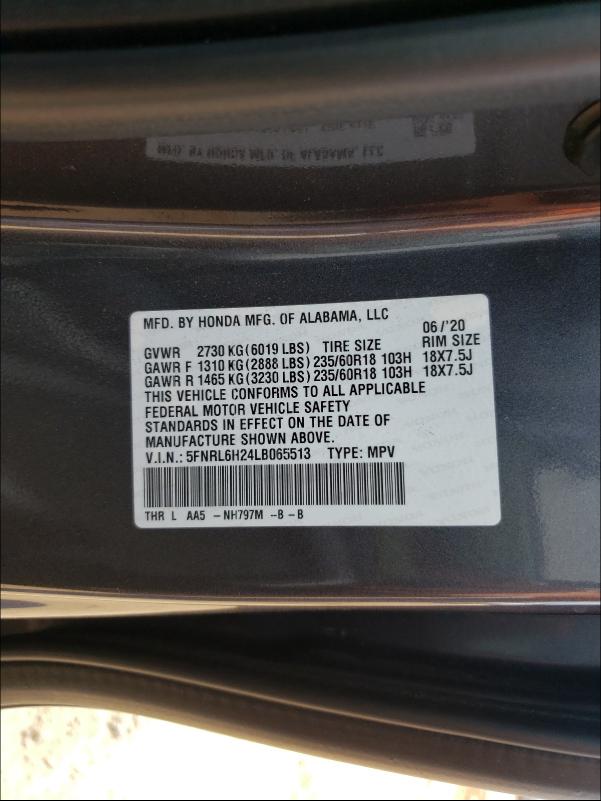 Photo 9 VIN: 5FNRL6H24LB065513 - HONDA ODYSSEY LX 