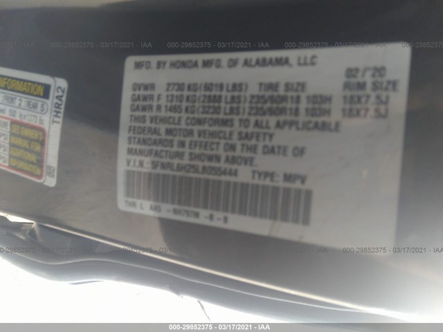 Photo 8 VIN: 5FNRL6H25LB055444 - HONDA ODYSSEY 