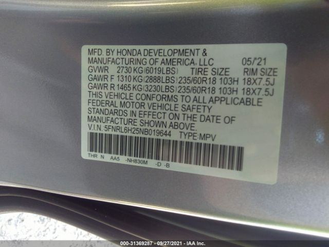 Photo 8 VIN: 5FNRL6H25NB019644 - HONDA ODYSSEY 