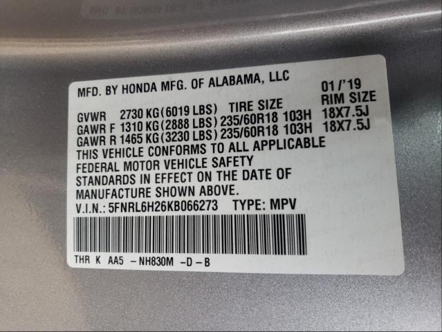 Photo 9 VIN: 5FNRL6H26KB066273 - HONDA ODYSSEY LX 