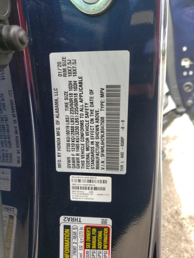 Photo 9 VIN: 5FNRL6H29LB047508 - HONDA ODYSSEY LX 