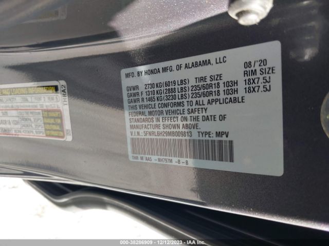 Photo 8 VIN: 5FNRL6H29MB009813 - HONDA ODYSSEY 