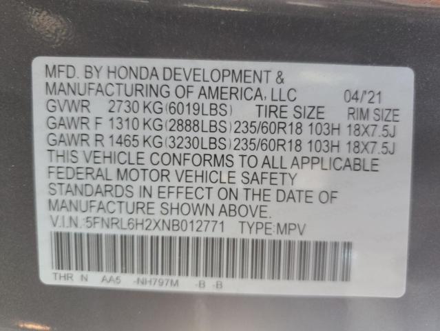 Photo 12 VIN: 5FNRL6H2XNB012771 - HONDA ODYSSEY LX 