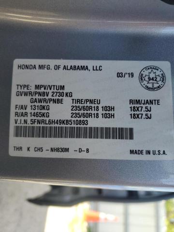 Photo 12 VIN: 5FNRL6H49KB510893 - HONDA ODYSSEY EX 