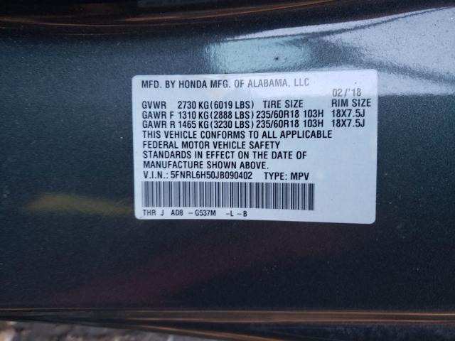 Photo 9 VIN: 5FNRL6H50JB090402 - HONDA ODYSSEY EX 