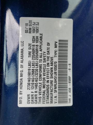 Photo 12 VIN: 5FNRL6H51JB105070 - HONDA ODYSSEY EX 