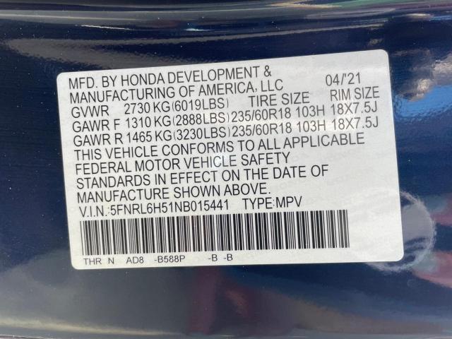 Photo 9 VIN: 5FNRL6H51NB015441 - HONDA ODYSSEY EX 