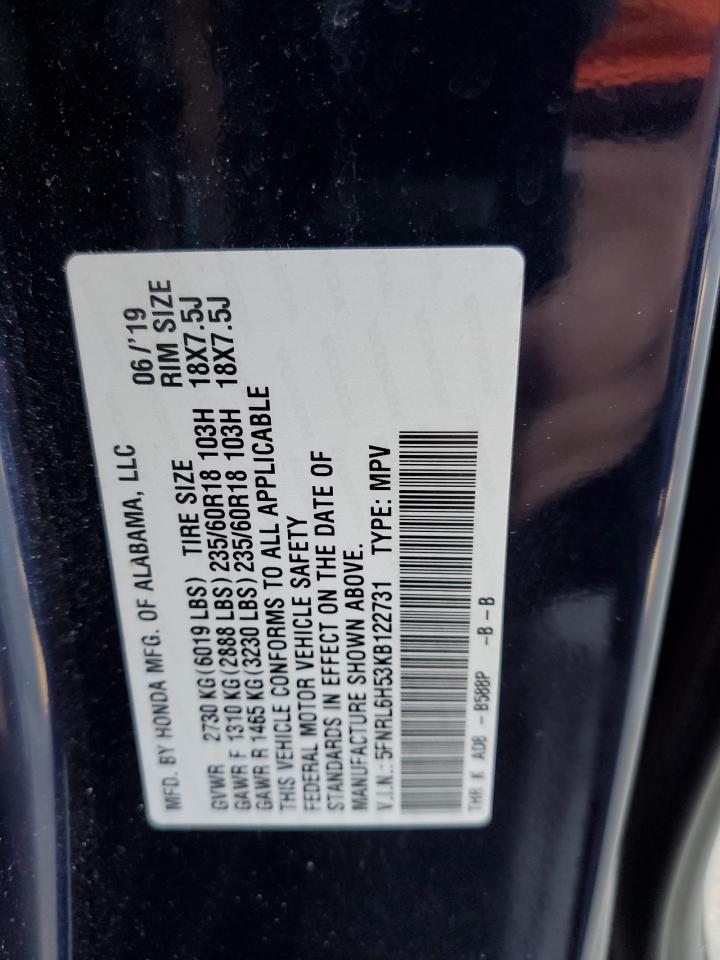 Photo 13 VIN: 5FNRL6H53KB122731 - HONDA ODYSSEY 